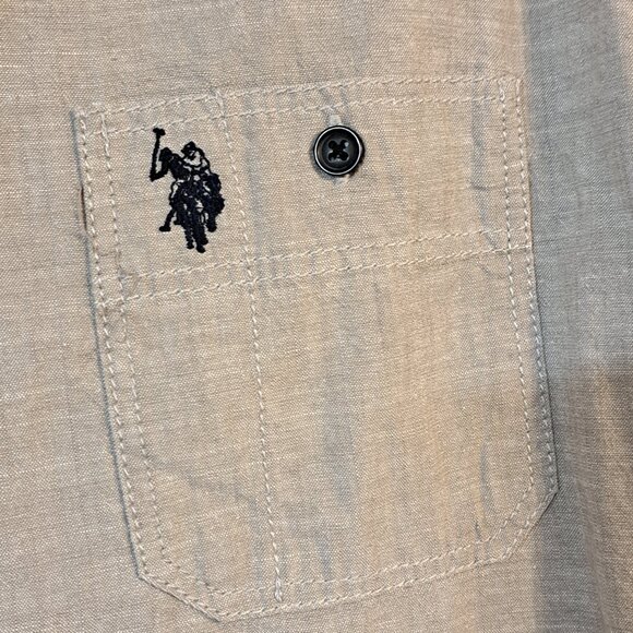 U.S. Polo Assn. Gray NWT Men's Button Oxford Shirt - Picture 4 of 10